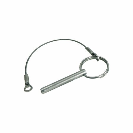 WHITECAP MARINE HARDWARE Stainless Steel Quick Release Pin with Lanyard & Tab S-1020C